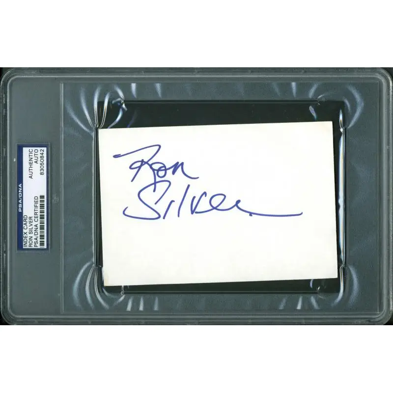 Ron Silver Authentic Signed 4X6 Index Card Autographed PSA/DNA Slabbed