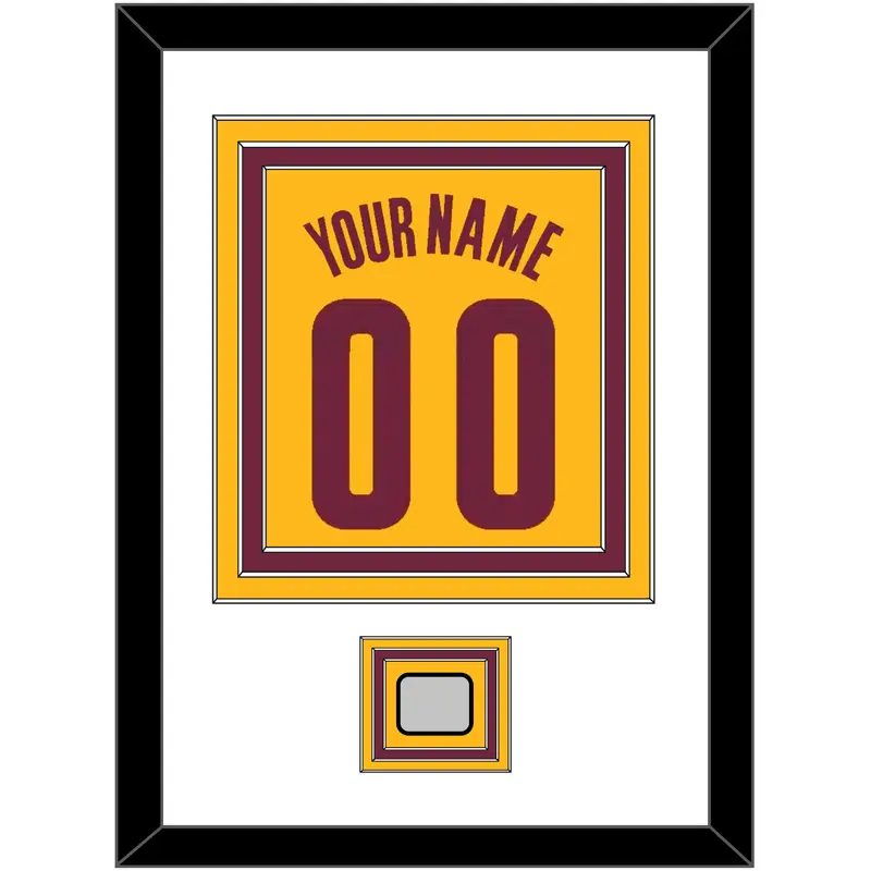 Cleveland Name & Number With Finals Patch - Alternate Yellow (2012-2017) - Triple Mat 1