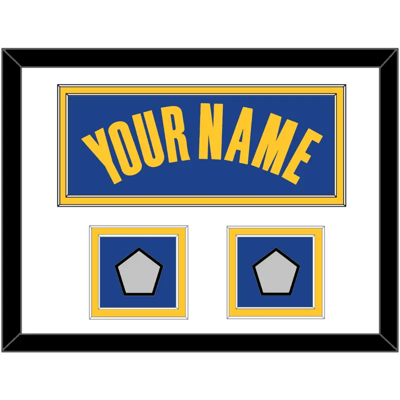 Golden State Name & 2 Champions Patches - Blue Icon - Double Mat 1