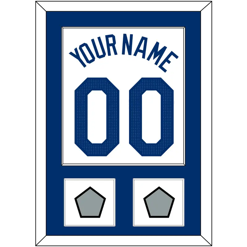 Los Angeles Name, Number & 2 World Series Champions Patches - Home White - Single Mat 1