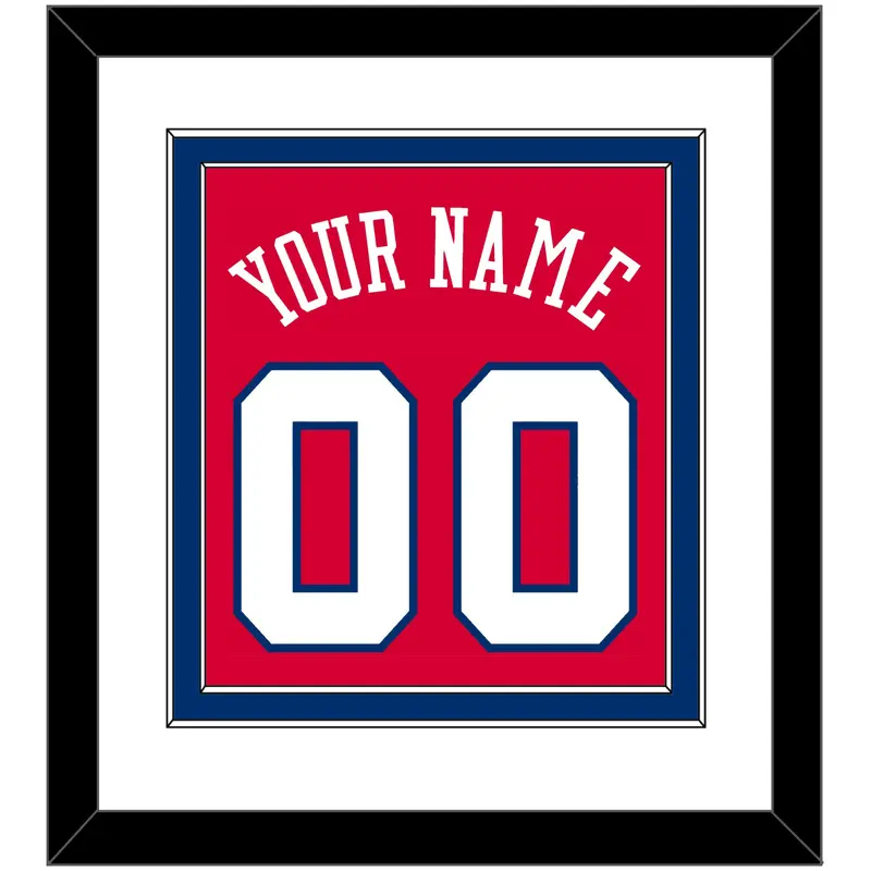 Philadelphia Name & Number - Road Red (1978-1991) - Double Mat 1