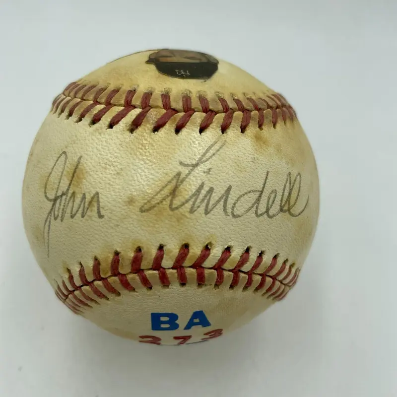 RARE Johnny Lindell Single Signed Baseball 1940's New York Yankees Great JSA COA