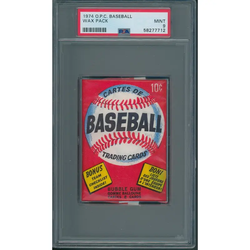 1974 OPC O-Pee-Chee Baseball Unopened Wax Pack PSA 9