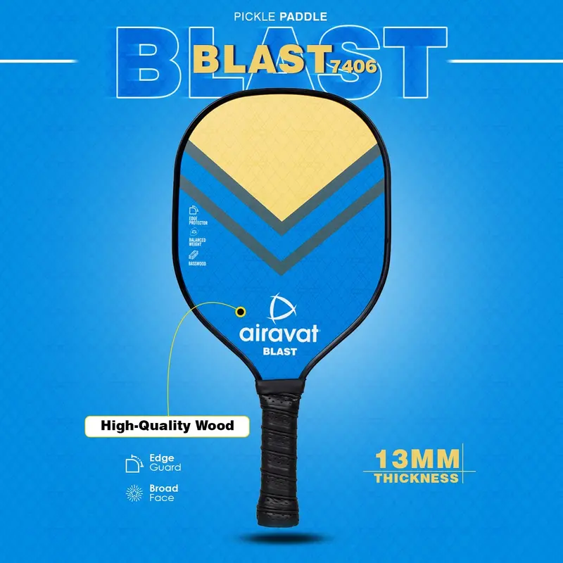 BLAST WOODEN PICKLEPADDLE - 7406 WITH BAG Airavat | Kibi Sports