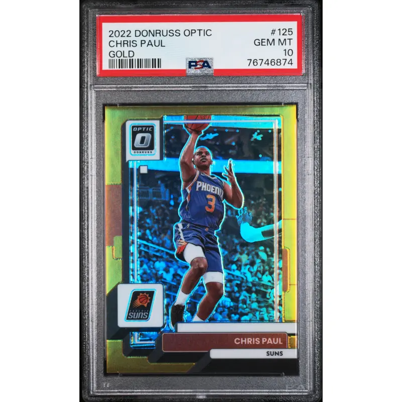Chris Paul 2022 Donruss Optic #125 Gold #8/10 PSA 10 Gem Mint