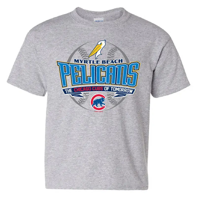 Myrtle Beach Pelicans Bimm Ridder Youth Chicago Cubs Sport Gray Nader Affiliate Tee