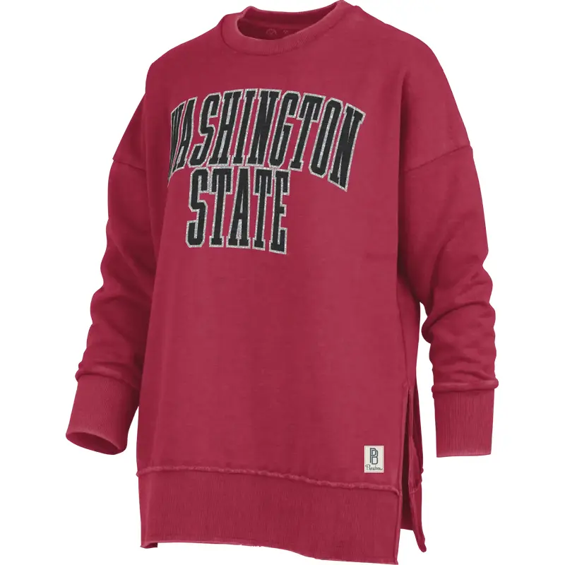 Pressbox Washington State Stone Gala Oversized Fleece Crewneck