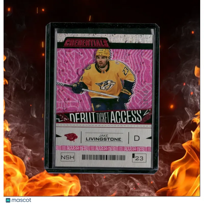 2023-24 Upper Deck Credentials Jake Livingstone Debut Ticket Pink Rookie 29/49