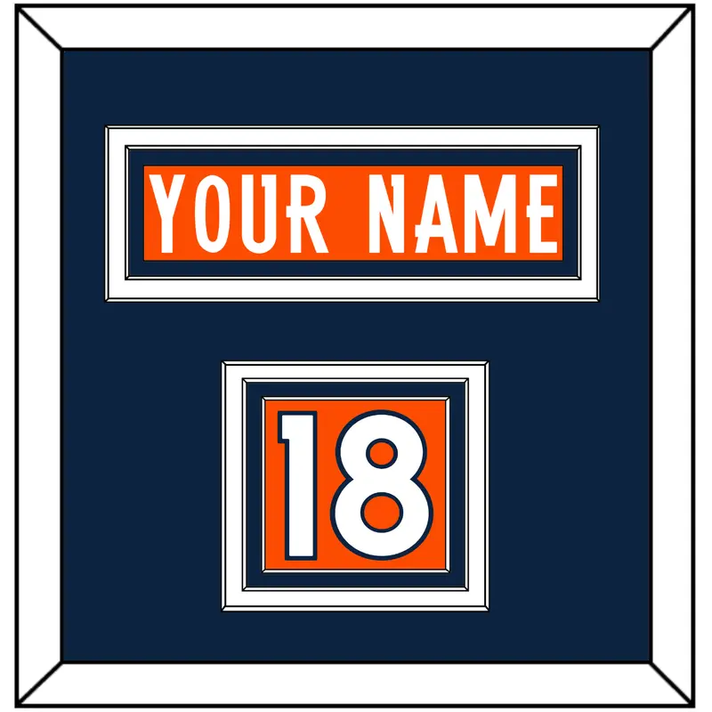 Denver Nameplate & Number (Shoulder) - Home Orange (2012-2023) - Triple Mat 3