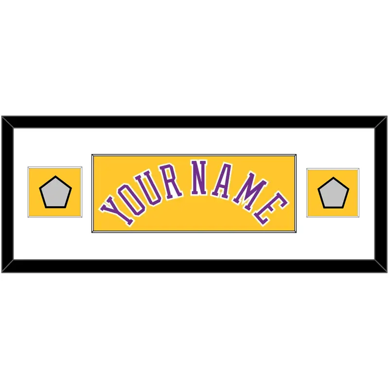Los Angeles Name & 2 Champions Patches - Home Yellow (1978-1997) - Single Mat 2