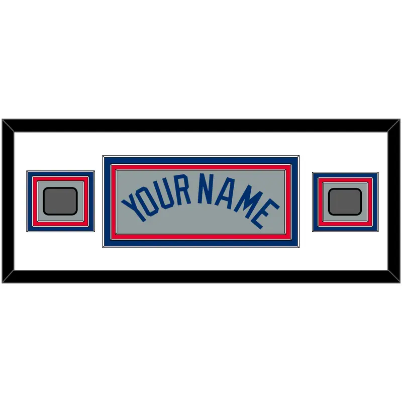 Los Angeles Name & 2 World Series Champions Patches - Road Gray - Triple Mat 2