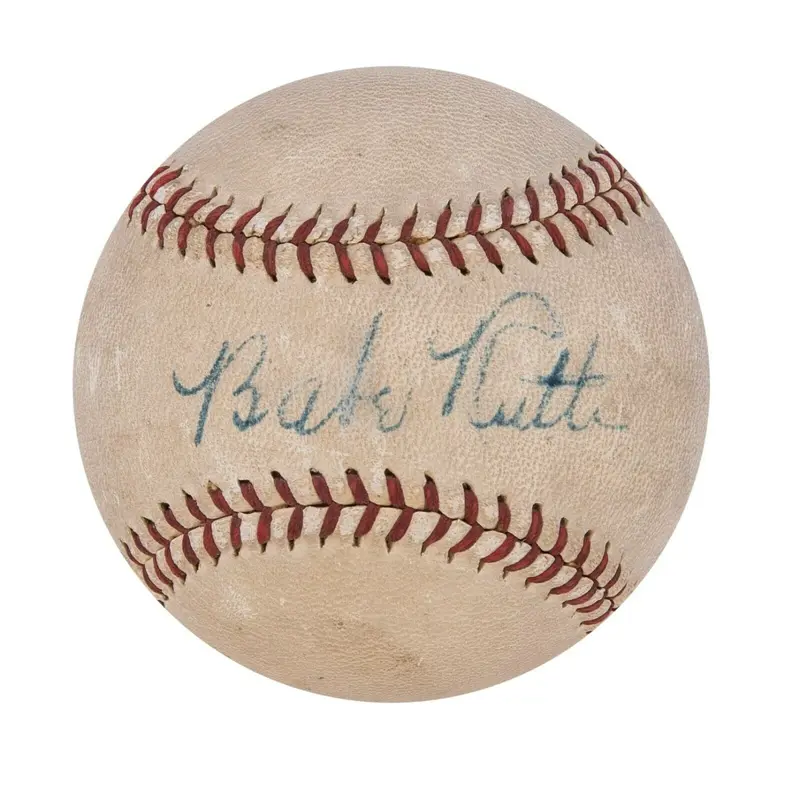 Beautiful Babe Ruth Single Signed American League Baseball PSA DNA & JSA COA