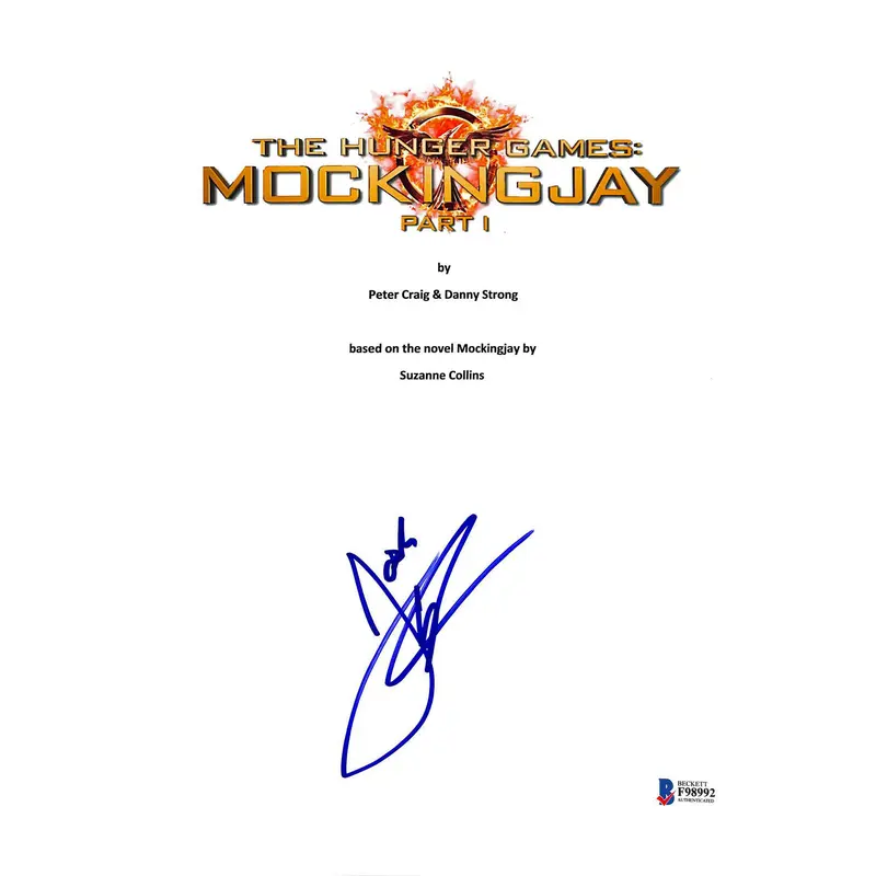 Josh Hutcherson Signed Hunger Games Mockinjay 1 Movie Script Cover BAS #F98992
