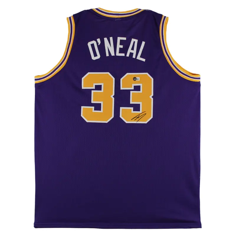 LSU Shaquille O'Neal Authentic Signed Purple Pro Style Jersey BAS Witnessed 2