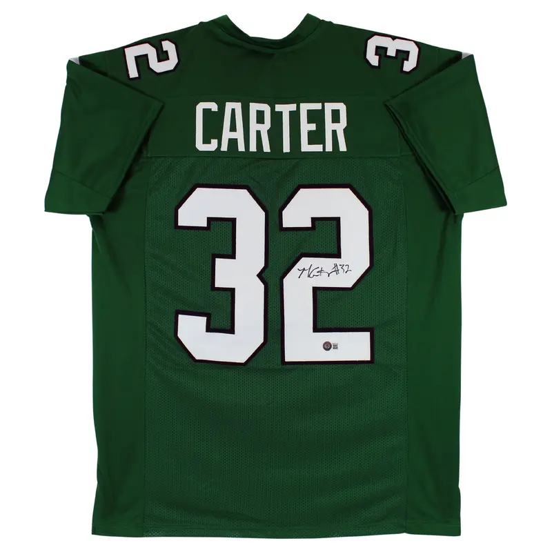 Michael Carter Authentic Signed Green Pro Style Jersey Autographed BAS Witness