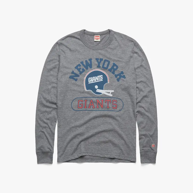 New York Giants Throwback Helmet Long Sleeve Tee