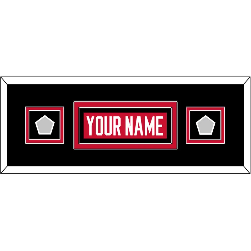 Chicago Nameplate & 2 Stanley Cup Finals Patches - Home Red (2007-2017) - Double Mat 6