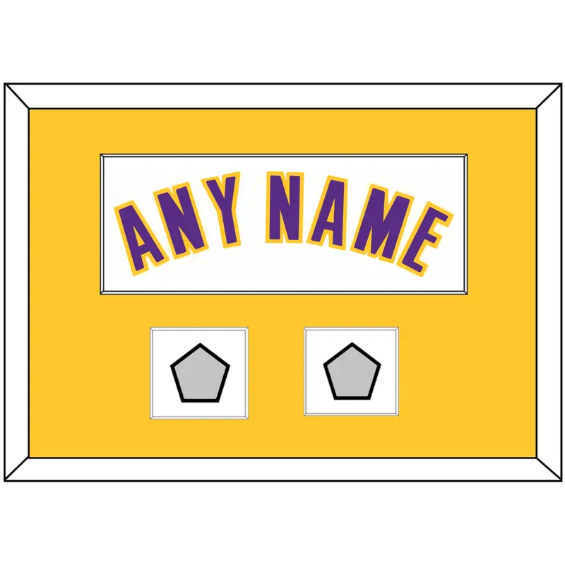 Los Angeles Name & 2 Finals Patches - Alternate White (2002-2018) - Single Mat 3