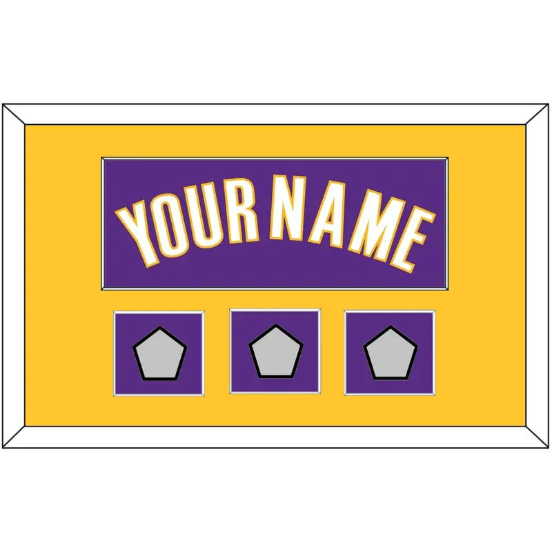 Los Angeles Name & 3 Trophy Patches - Road Purple (1999-2004) - Single Mat 2