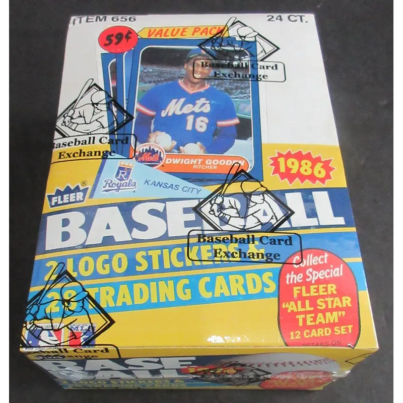 1986 Fleer Baseball Unopened Cello Box (FASC)