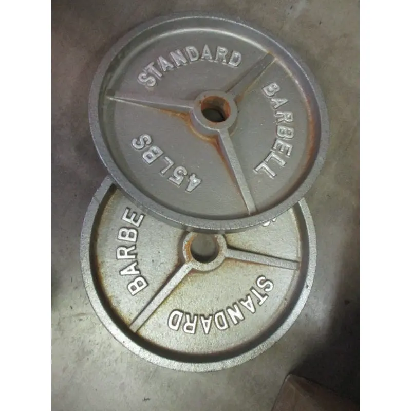 Used 45 LB Olympic Cast Iron Plates (PAIR)