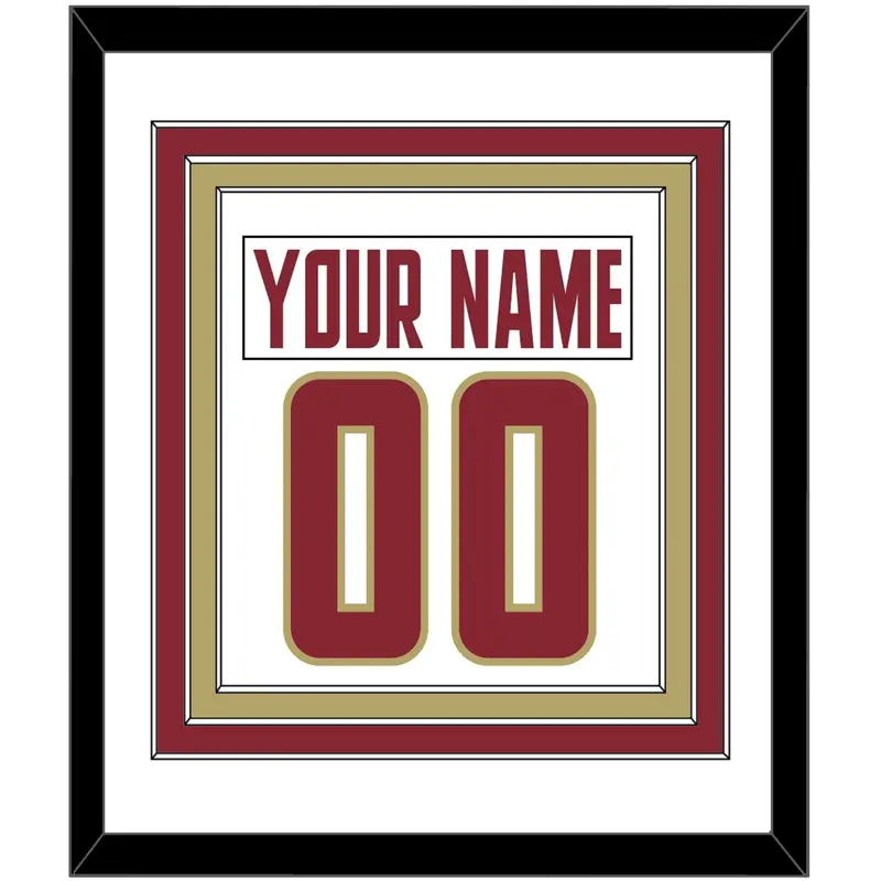 Boston College Nameplate & Number (Back) Combined - Home White (2011-2015) - Triple Mat 1