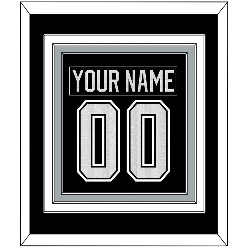 Los Angeles Nameplate & Number (Back) Combined - Home Black - Triple Mat 2