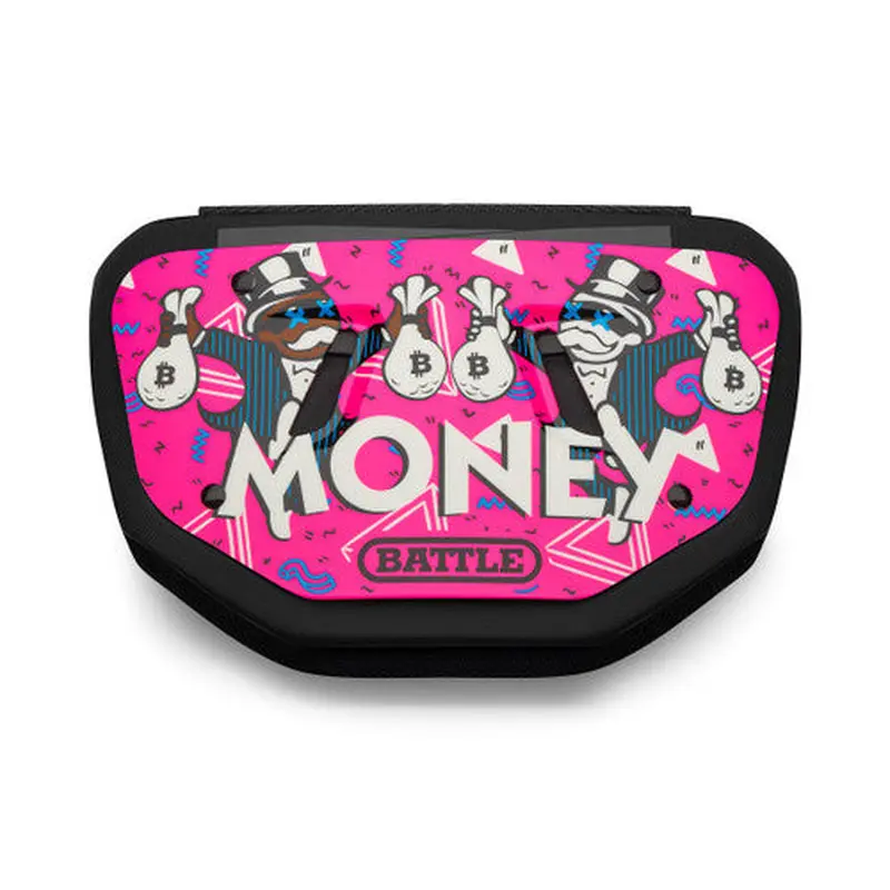 New Battle " Money Man" Chrome Football Back Plate - Youth