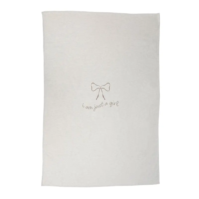 Just a Girl Neutral Bow Sublimated Sweatshirt Blanket
