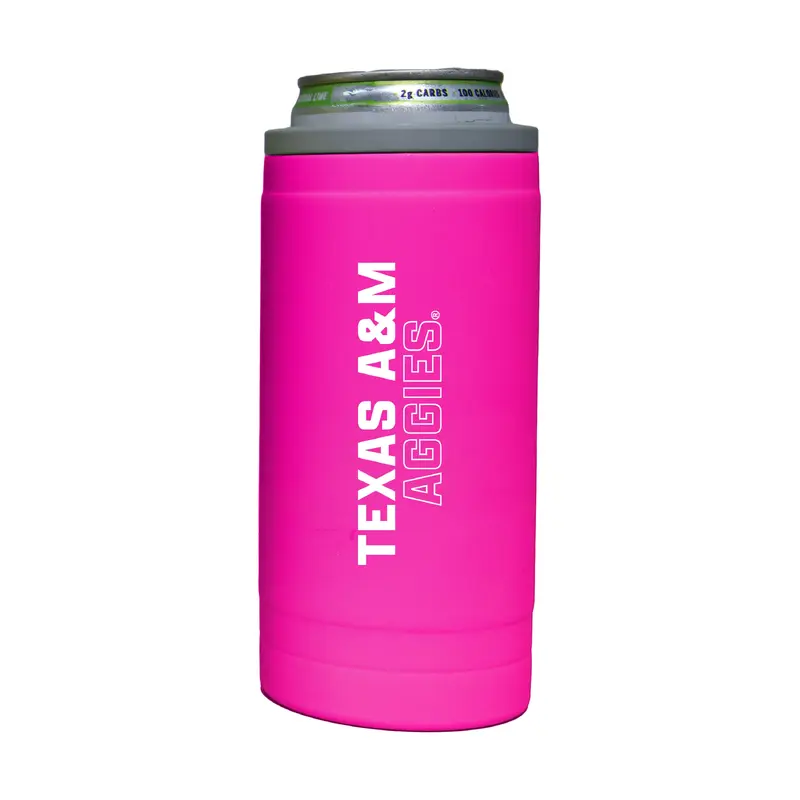 Texas A&M 12oz Electric Stacked Soft Touch Slim Coolie