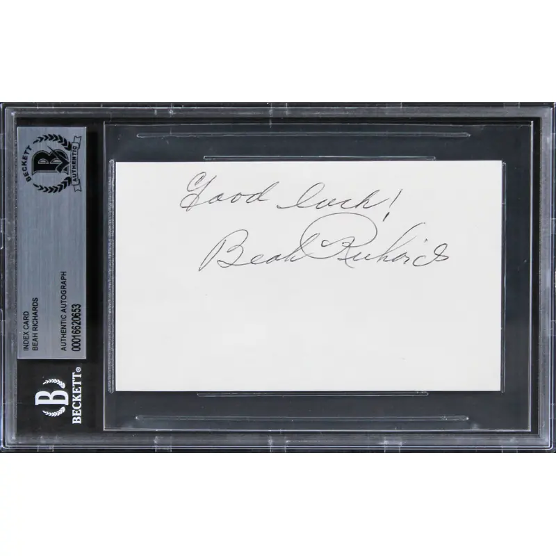 Beah Richards Guess Who's Coming to Dinner Signed 3x5 Index Card BAS Slab