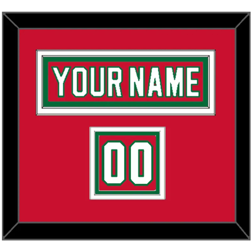 New Jersey Nameplate & Number (Shoulder) - Road Red (1982-1992) - Triple Mat 2