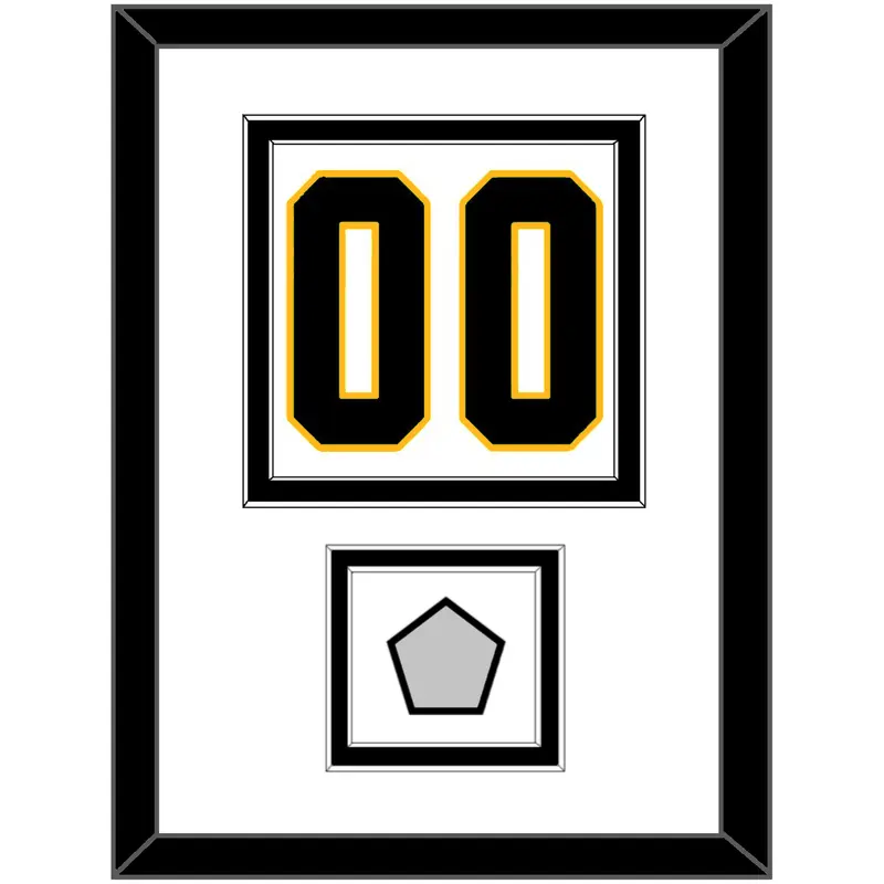 Pittsburgh Number (Back) & Stanley Cup Finals Patch - Road White - Double Mat 2