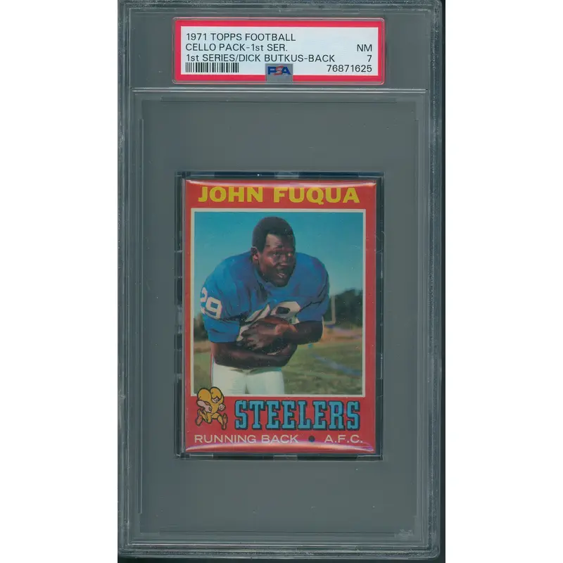 1971 Topps Football Unopened 1st Series Cello Pack PSA 7 (Butkus Back) (*1625)