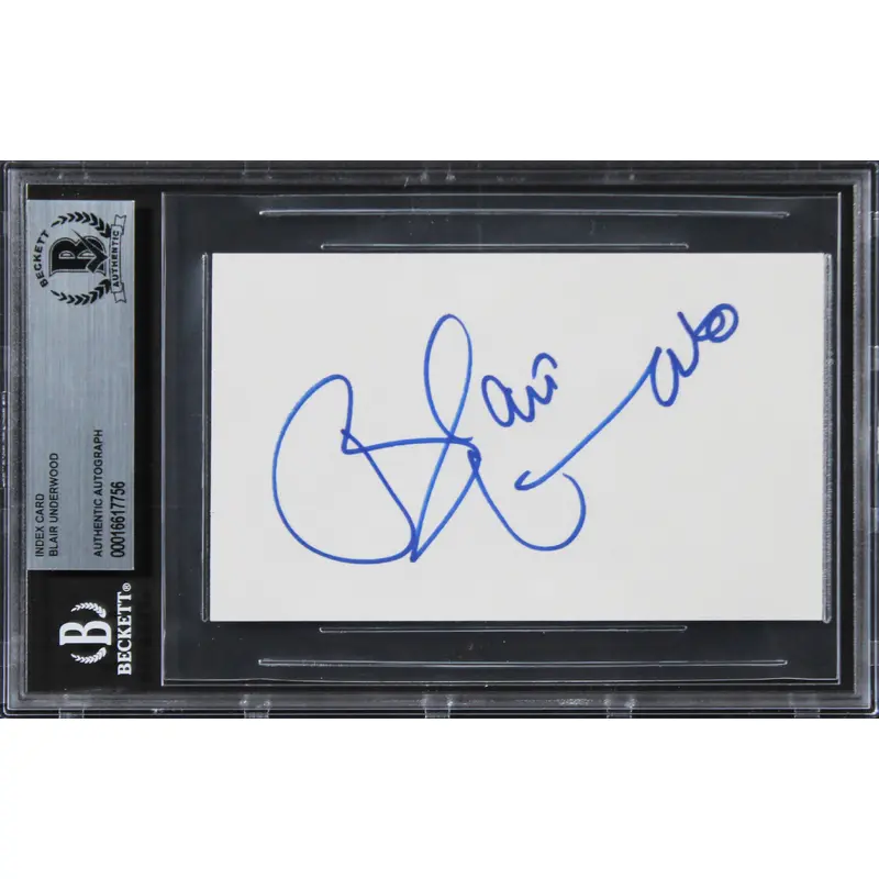 Blair Underwood Deep Impact Authentic Signed 3x5 Index Card BAS Slabbed 1
