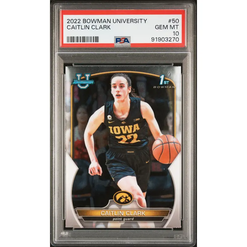 Caitlin Clark 2022 Bowman University #50 PSA 10 Gem Mint 3270