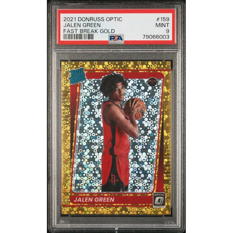 Jalen Green 2021 Donruss Optic Fast Break Gold #8/10 PSA 9 Mint