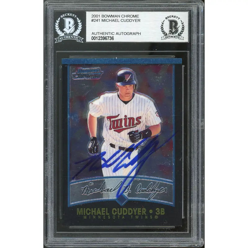 Rangers Michael Cuddyer Authentic Signed 2001 Bowman Chrome #241 Card BAS Slab