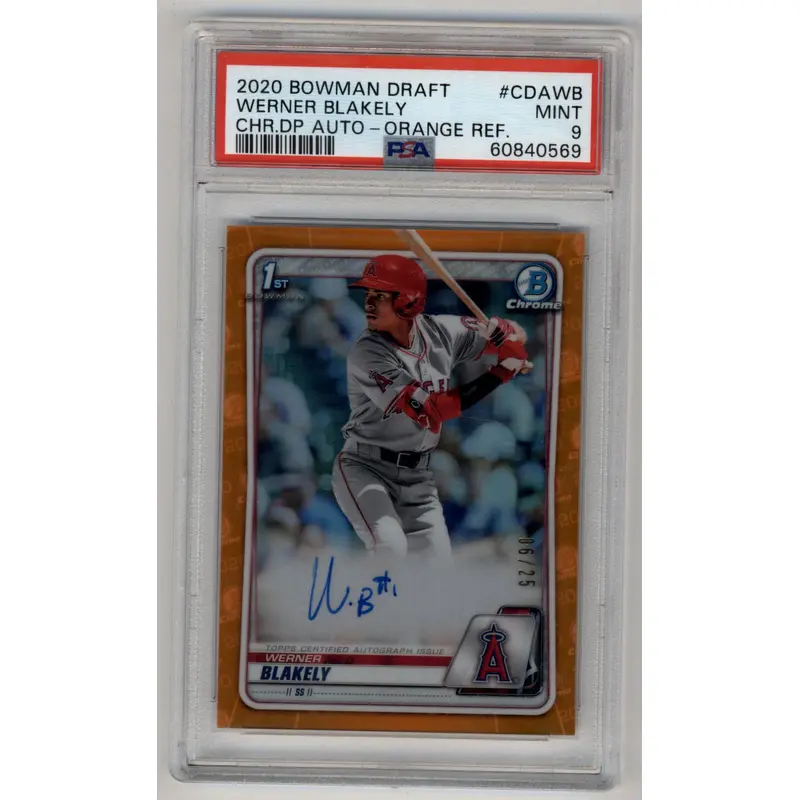 Werner Blakely 2020 Bowman Chrome Draft Auto Orange Refractors 06/25