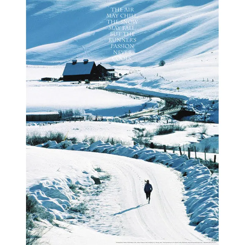 Runner's Passion (Winter Road) Motivational Running Poster