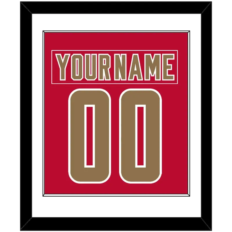 Denver Nameplate & Number (Back) Combined - Road Crimson - Single Mat 1