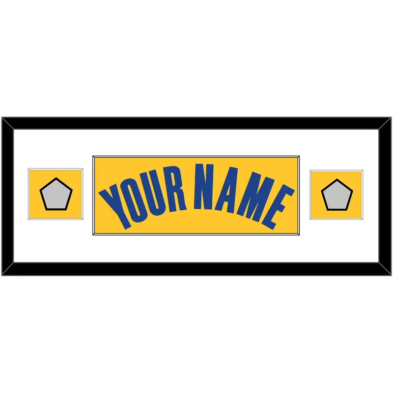 Golden State Name & 2 Champions Patches - Yellow Statement (2019-2022) - Single Mat 2
