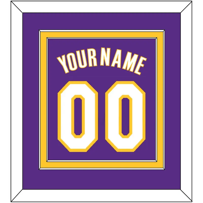 Los Angeles Name & Number - Road Purple (1999-2004) - Double Mat 2