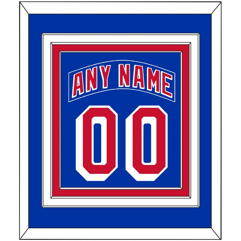New York Nameplate & Number (Back) Combined - Road Blue (1990-2004) - Triple Mat 2
