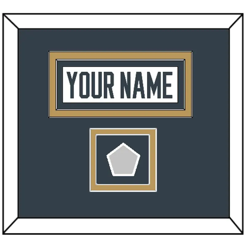 Vegas Nameplate & 2023 Stanley Cup Finals Patch - Road White - Double Mat 3
