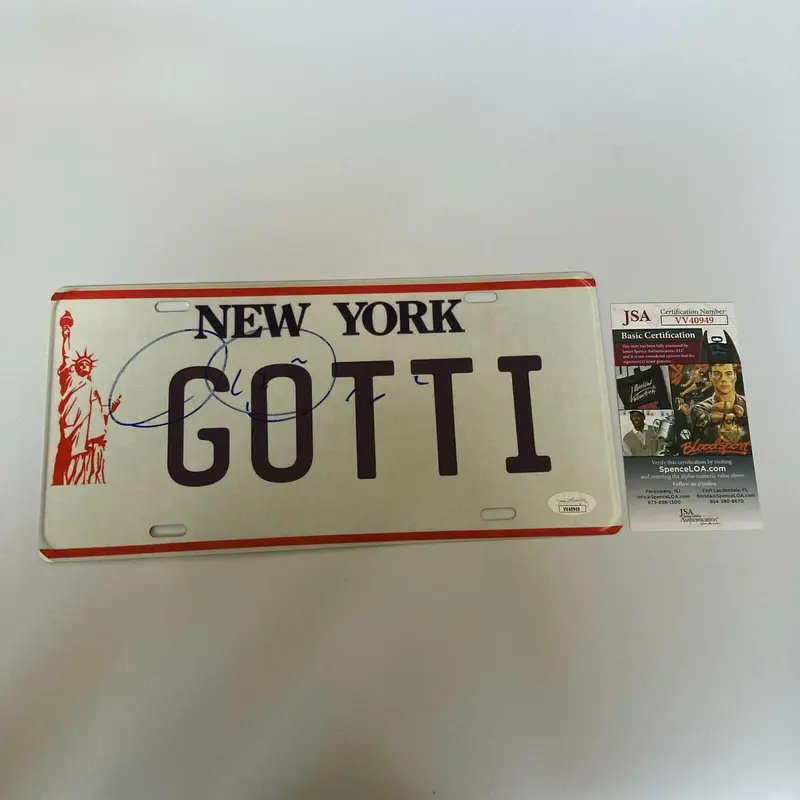 Armand Assante Signed John GOTTI Movie New York License Plate With JSA COA