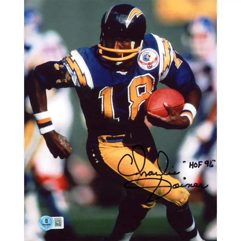 Chargers Charlie Joiner "HOF 96" Authentic Signed 8x10 Vertical Photo BAS 5