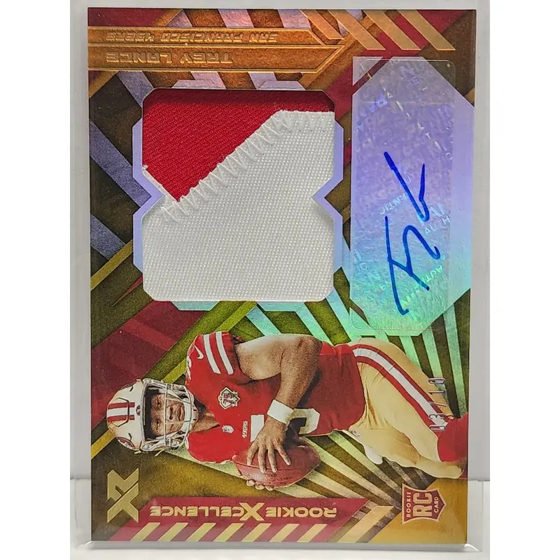 Trey Lance 2021 Panini XR Rookie Jumbo Gold Patch Auto #3/10