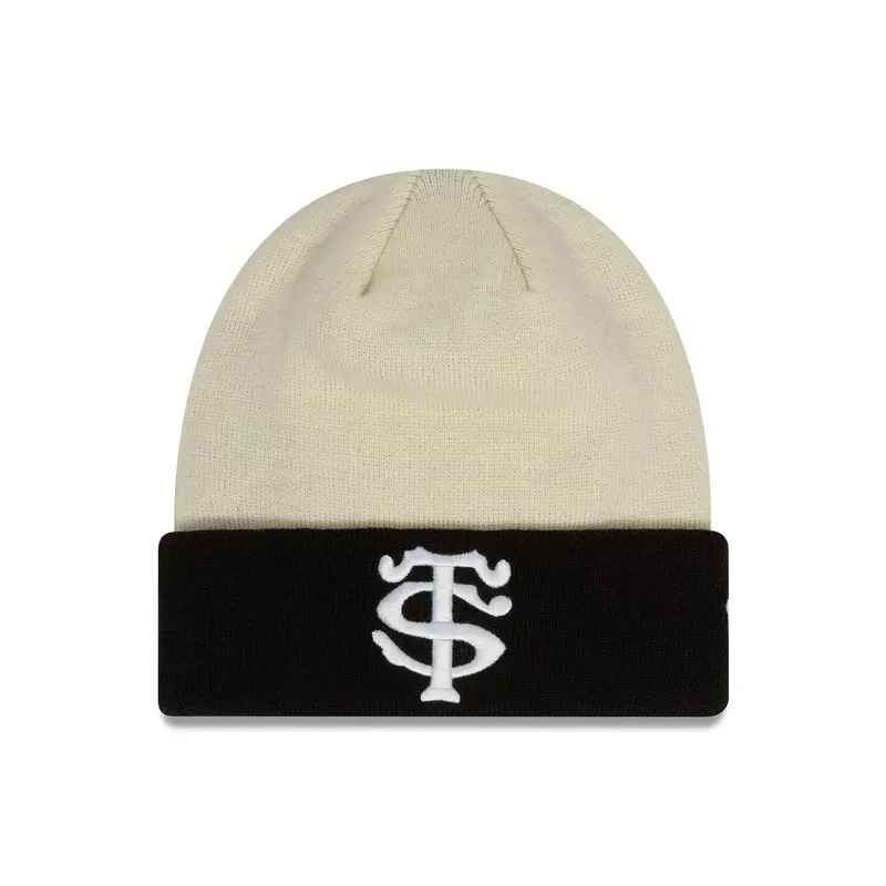 Stade Toulousain Contrast Cream Cuff Knit Beanie Hat