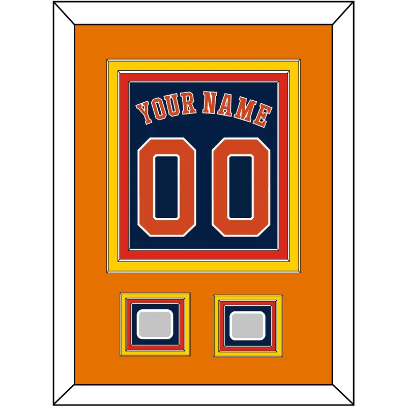 Houston Name, Number & 2 World Series Jersey Patches - Alternate Blue - Triple Mat 3